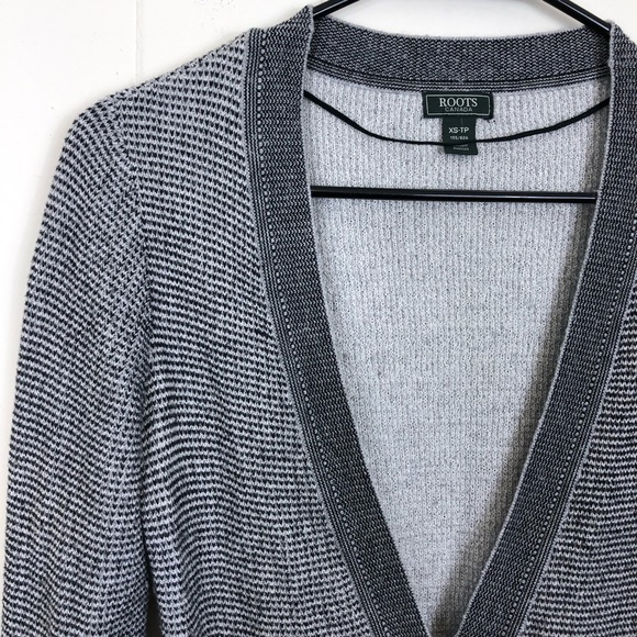 Roots Salt & Pepper Button Cardigan Sz XS - Picture 4 of 10
